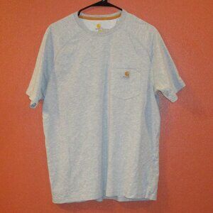 Carhartt Shirt Men Large Gray Relaxed Fit Work Outdoors Short Sleeve Shirt